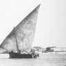 Zanzibar artwork for wall decor South Africa. Dhows in Black and white. Delivery worldwide