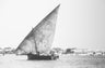 Zanzibar artwork for wall decor South Africa. Dhows in Black and white. Delivery worldwide